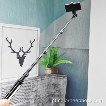 Suporte de tripé portátil de alumínio para selfie stick de 1,3M